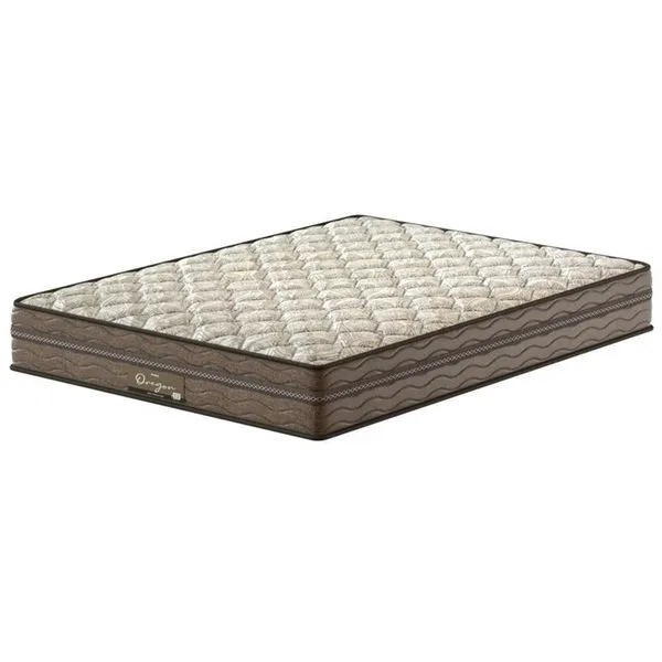 Colchão Casal Probel Oregon com Euro Pillow e Molas Prolastic 24x138x188 cm Marrom com Bege
