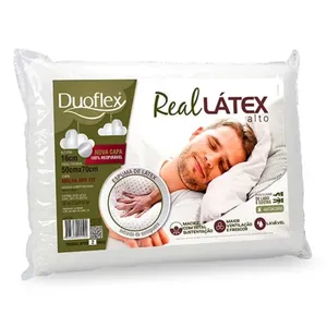 Travesseiro Real Latex Alto 50cm x 70cm Branco Duoflex