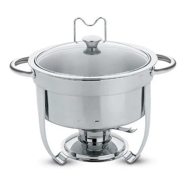 Rechaud Banho-Maria Tramontina Inox com Tampa de Vidro - 7L Inox e Transparente