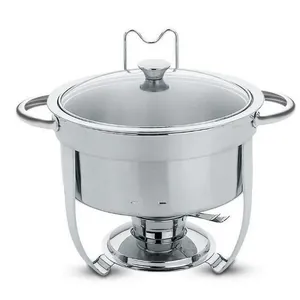 Rechaud Banho-Maria Tramontina Inox com Tampa de Vidro - 7L Inox e Transparente