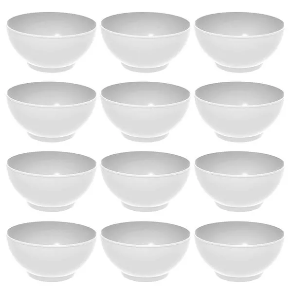 Kit 12 Tigelas Grandes Crippa Servir 3,1L Branco Salada Sobremesa Restaurante