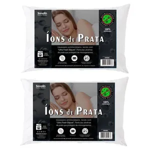 Travesseiro Sonolin Íons de Prata 50x70cm Branco - 2 Unidades n/a
