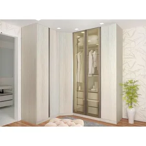 Guarda Roupa De Canto Casal 6 Portas E Legno Crema