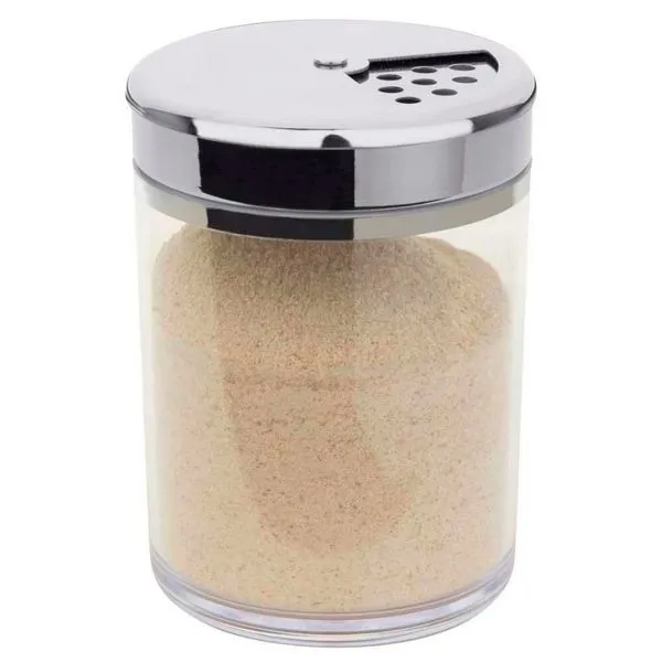 Farinheira com Tampa Forma em Vidro e Inox 330 ml Inox e Transparente