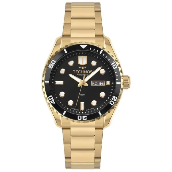Relógio Technos Masculino Ref: 8205oz/1p Automático Acqua Dourado