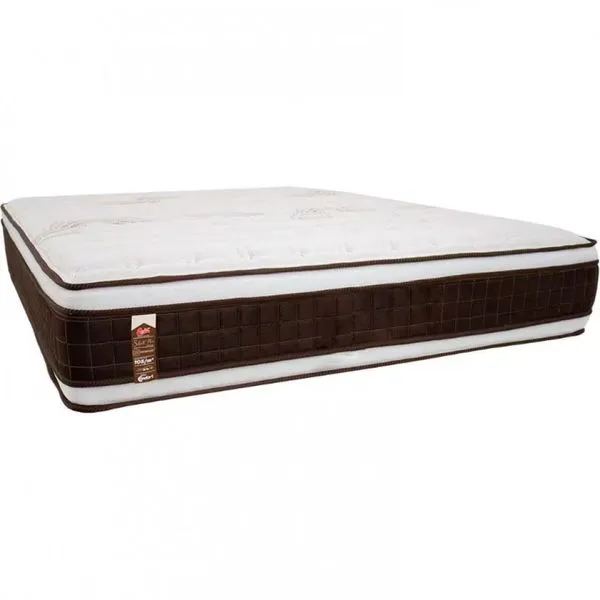 Colchão de Casal Castor Sellect P Double com Molejo Tecnopedic, Euro Pillow e Revestimento em Malha 34x138x188cm Marrom com Bege