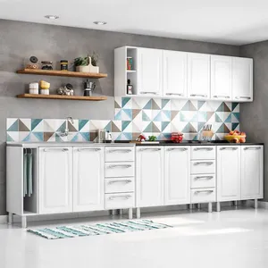Cozinha Modulada Itatiaia Diamante com 5 Peças 11 Portas e 8 Gavetas 295cm Branco