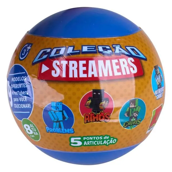 Boneco Gamer na Cápsula Surpresa 8cm Coleção Streamers Algazarra Sortido