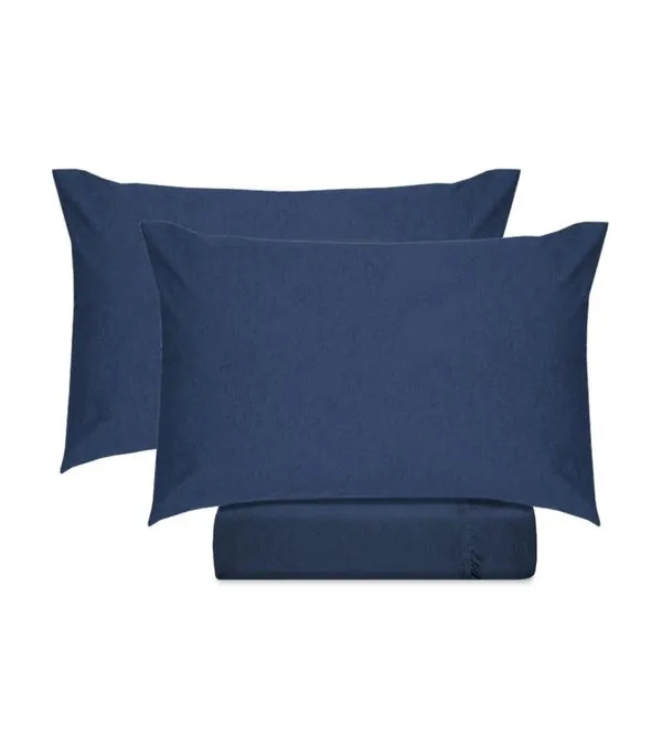 Jogo De Cama King Malha 3 Peças Fusion Vivaldi Azul UN / Azul