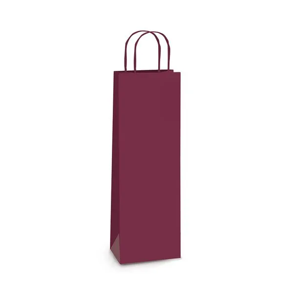 Sacola de Papel para Garrafa Cromus Marsala 35x13x8cm