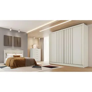 Guarda-Roupa Europa Mademarques Córdoba 2 Portas 4 Gavetas 226 cm Off White