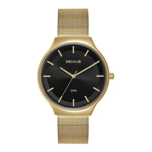 Relógio Seculus Feminino Ref: 77317lpsvds2 Casual Mesh Dourado