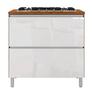 Balcão para Cooktop 5 Bocas Amazonita 1 Porta 1 Gaveta Bartira Damasco
