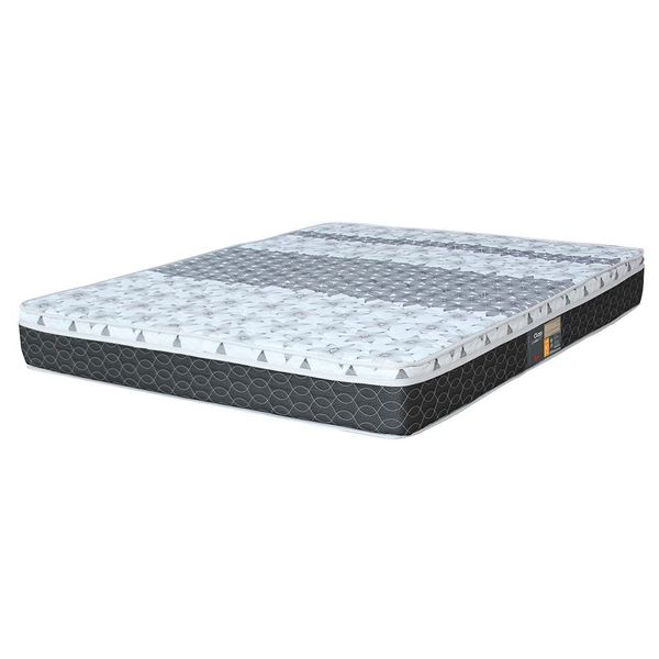 Colchão Casal Castor Sleep Class com Euro Pillow e Molas Bonnel 25x128x188 cm Branco com Cinza