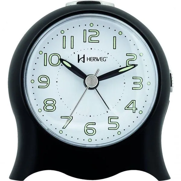 Relógio Despertador Quartz Silencioso Pilha Luz Preto - Preto