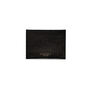 Porta Cartão Slim em Couro Pequeno Basic Preto P / Preto