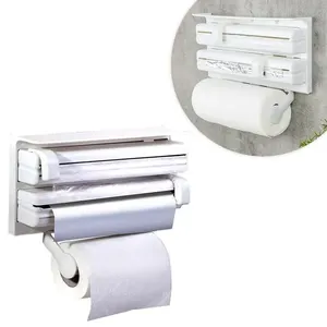 Porta Papel Toalha Triplo Para Rolos Alumínio - Branco