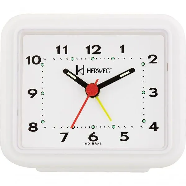 Relógio Despertador Quartz Alarme Forte Branco - Branco