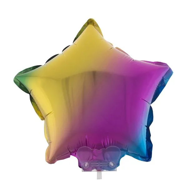 Balão Metalizado 11" Funny Estrela Degradê com Suporte