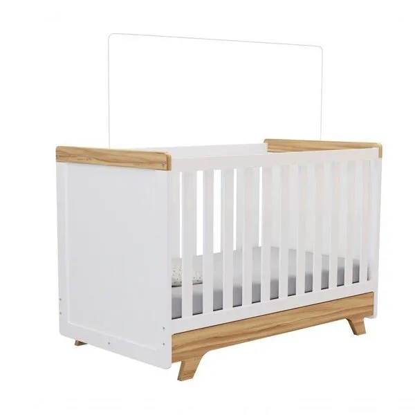 Berço Infantil Retrô - Moveis Peroba Amendoa-branco