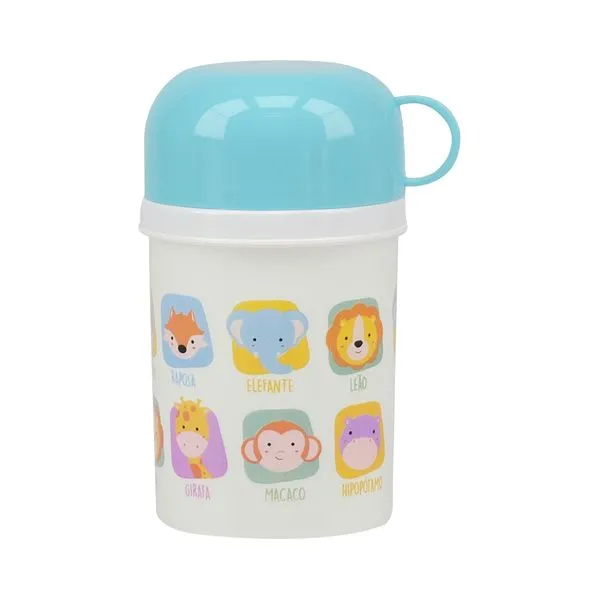 Garrafa Le Baby Safari com Tampa 250ml Azul