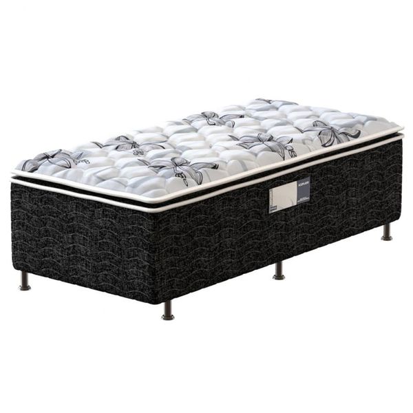 Cama Box Conjugada de Solteiro PROdormir Advanced com Pillow Top e Espuma D28 50x88x188 cm Probel Branco e Preto
