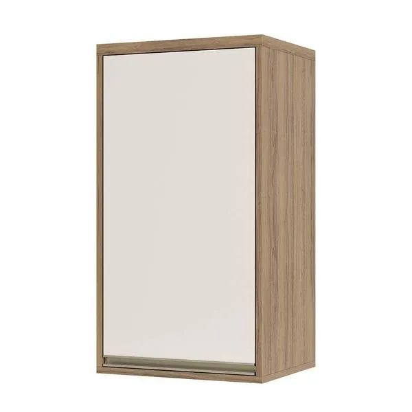 Armário Aéreo 40cm 1 Porta 1 Prateleira Mel Vanilla C/Pérola