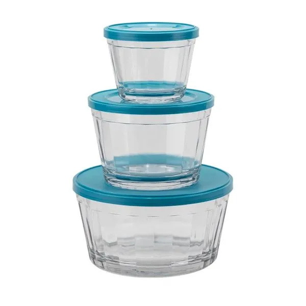 Conjunto de Tigelas Nadir Americano com Tampa 3 Peças Azul