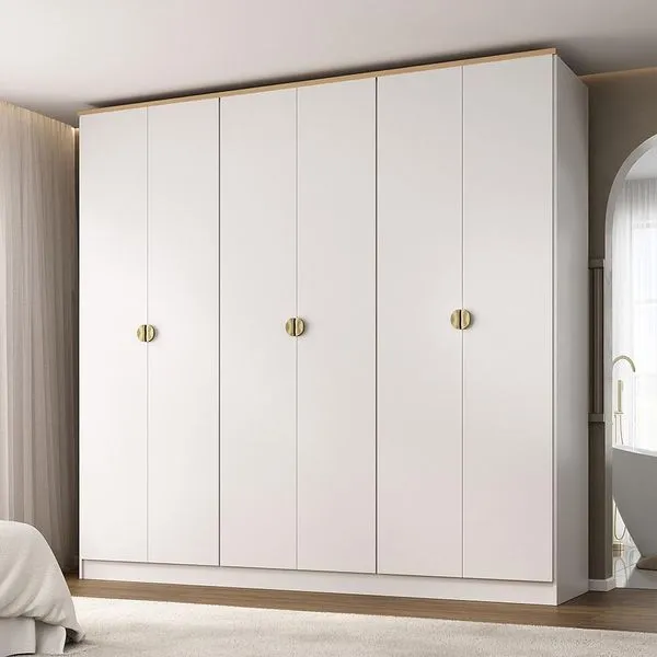Guarda-Roupa Casal Brescia 6 Portas 4 Gavetas Branco