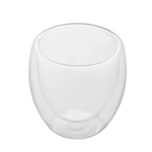 Conjunto de Copos Lyor Modern para Café com Parede Dupla em Vidro Borossilicato 80ml 2 Peças Transparente