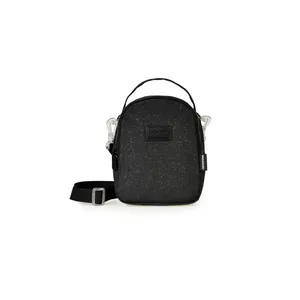 Bolsa Transversal Feminina Pequena Crinkle Glitter Preta