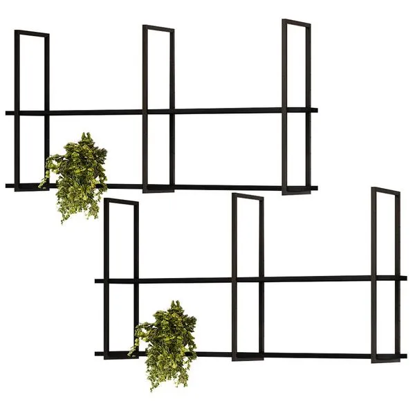 Kit 02 Prateleiras Decorativas Industrial D01 Preto