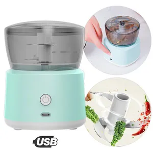 Mini Processador Elétrico Moedor Alimentos USB Azul