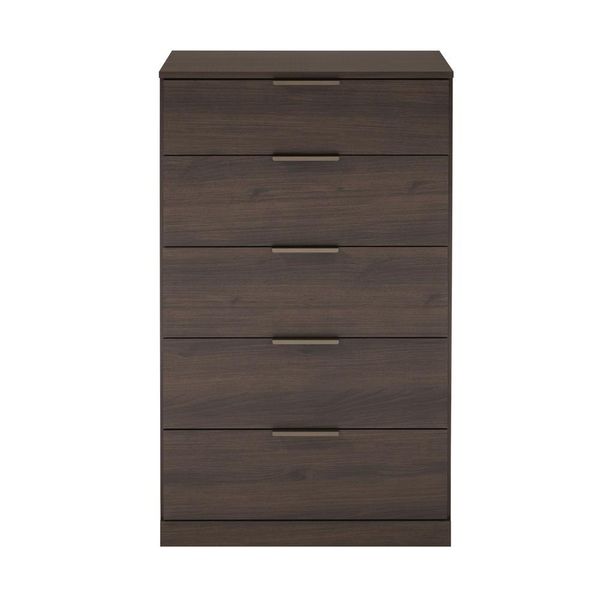 Cômoda Versatti com 5 Gavetas Bartira Café com Bronze