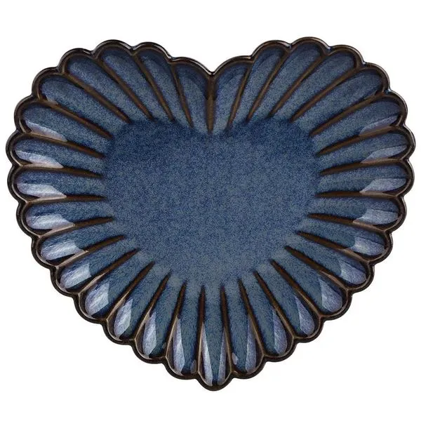 Petisqueira Coração L Hermitage em Porcelana 17,7 cm Azul