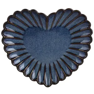 Petisqueira Coração L Hermitage em Porcelana 17,7 cm Azul