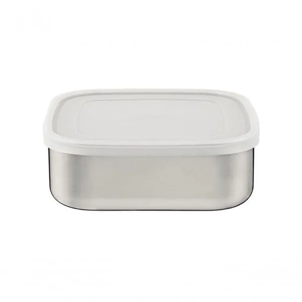 Pote Tramontina Freezinox Em Inox Quadrado Com Tampa Plástica 3,6 Litros