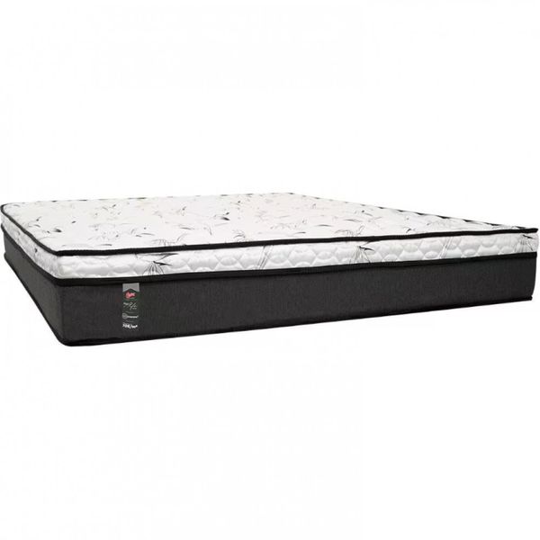 Colchão Queen Size Castor New Alfa One com Molejo Tecnopedic, Euro Pillow e Revestimento em Malha 24x158x198cm Cinza com Branco