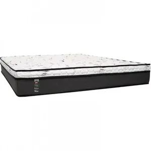 Colchão Queen Size Castor New Alfa One com Molejo Tecnopedic, Euro Pillow e Revestimento em Malha 24x158x198cm Cinza com Branco