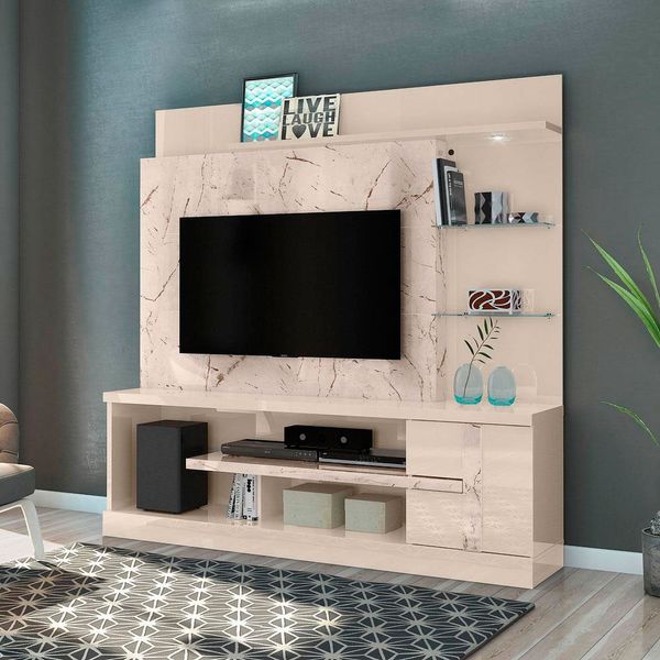 Estante Home Madetec Alan Ideal para TV de Até 60 Polegadas Calacata/Off White