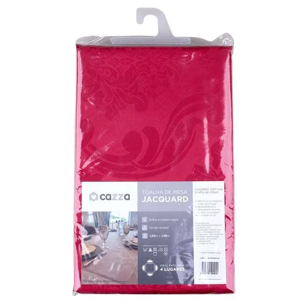 Toalha de Mesa Menegatti 150x138 Jacquard Inglês Vermelho Cazza