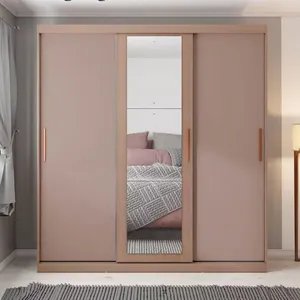 Guarda Roupa Casal Paris Bartira com Espelho 3 Portas de Correr e 2 Gavetas Avelã/Cappuccino