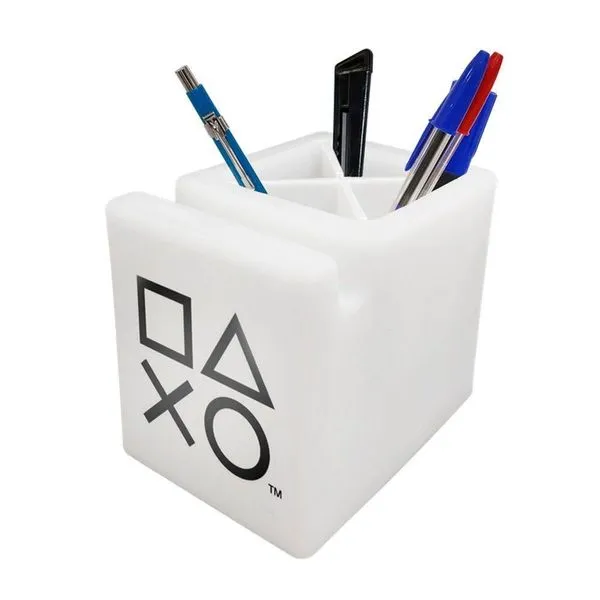 Organizador De Mesa Iluminado Porta Lápis E Celulares Playstation