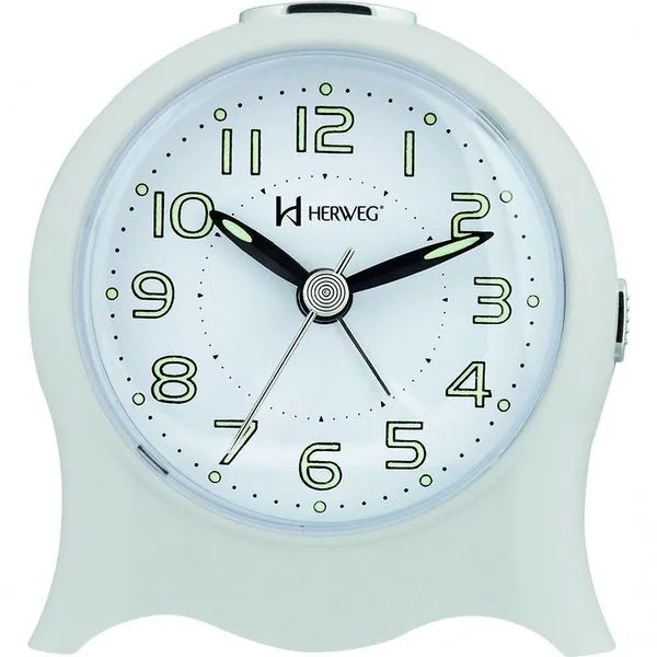 Relógio Despertador Quartz Silencioso Pilha Luz Branco - Branco