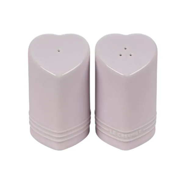 SET LE CREUSET SALEIRO E PIMENTEIRO CORAÇÃO EM CERÂMICA 130ML ROSA SHALLOT 89373130600003