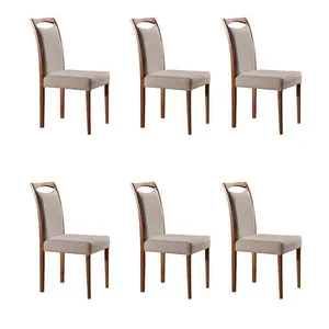 Conjunto com 6 Cadeiras de Jantar Lívia Creme