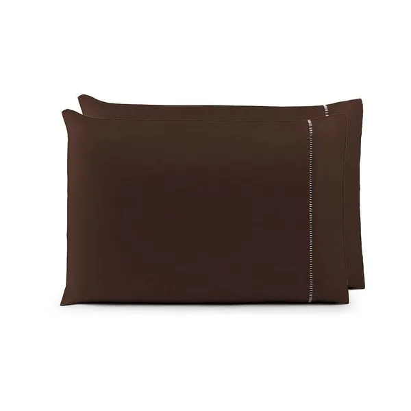 Par de Fronhas 70cm x 50cm 2 Peças Laura Toque Percal 400 Fios 100% Poliéster - Marrom