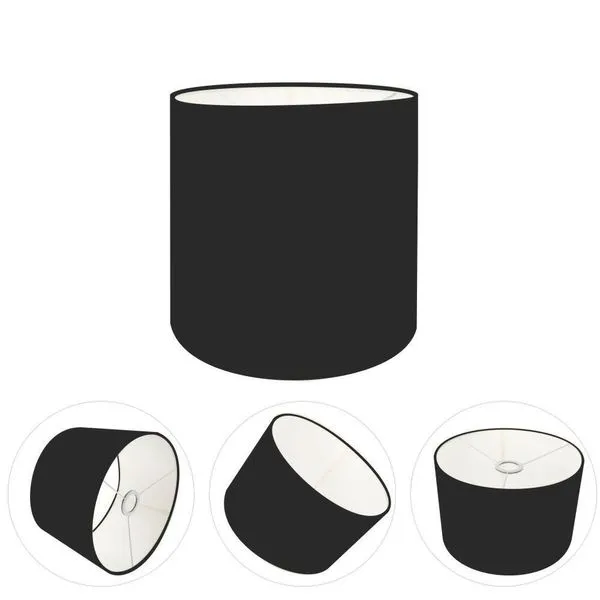 Cúpula Abajur E Luminária Cilíndrica Vivare Cp-7005 ø18x18cm - Bocal Nacional Preto
