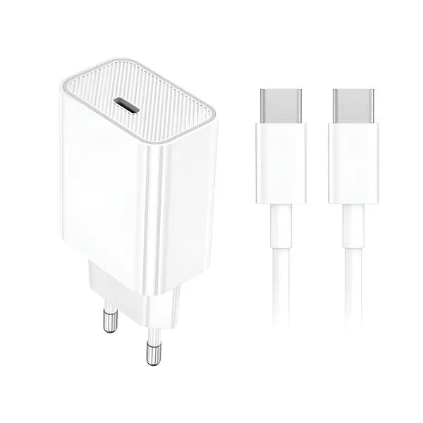 Fonte 20W Fast Charge com Cabo Tipo-C Branco