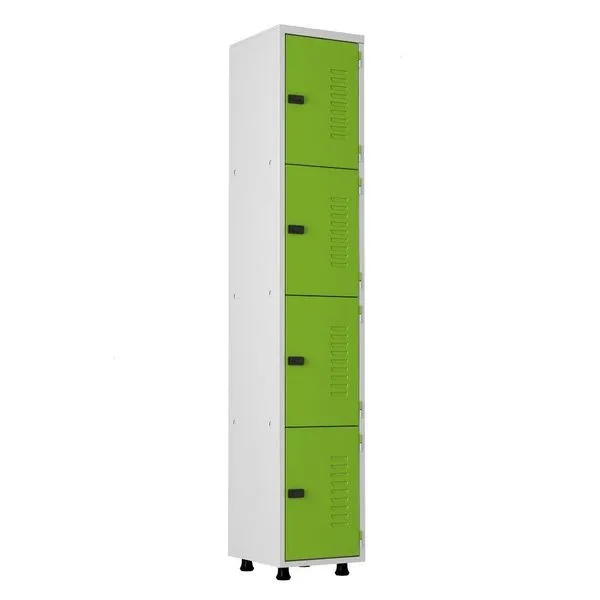 Armário Roupeiro Aço 4 Portas Academia Guarda Volume Verde